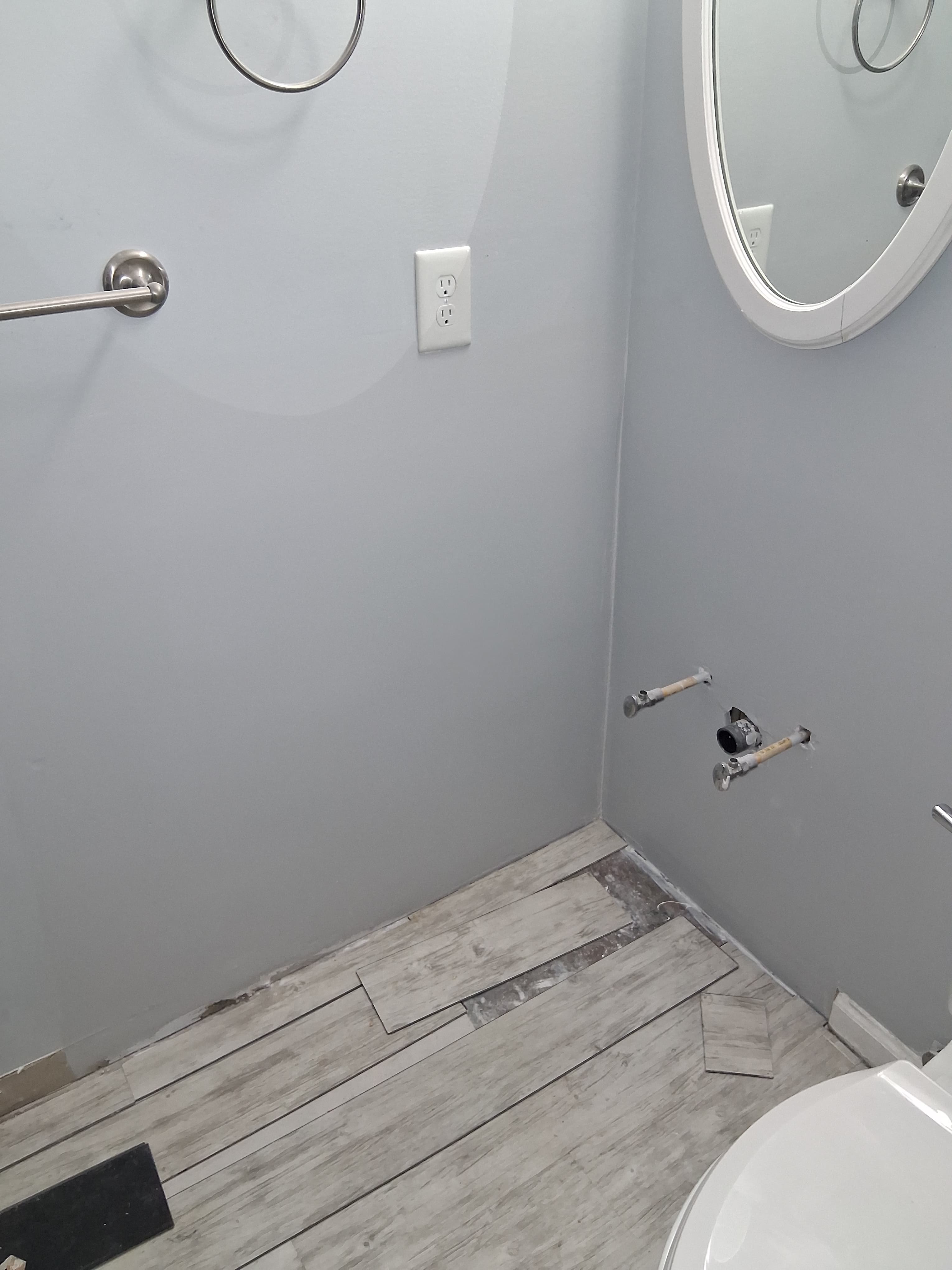 Residential drywall repair in progress